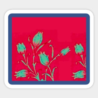 Tulips on Red Sticker
